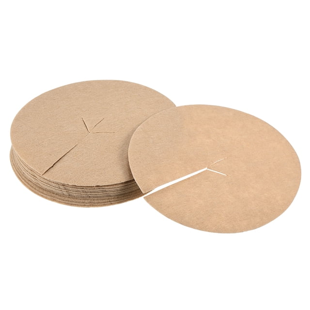 Unique Bargains 5.4' Round Nonwoven Tree Mulch Ring Mat Cover Plant Barrier, Beige 12 Pack