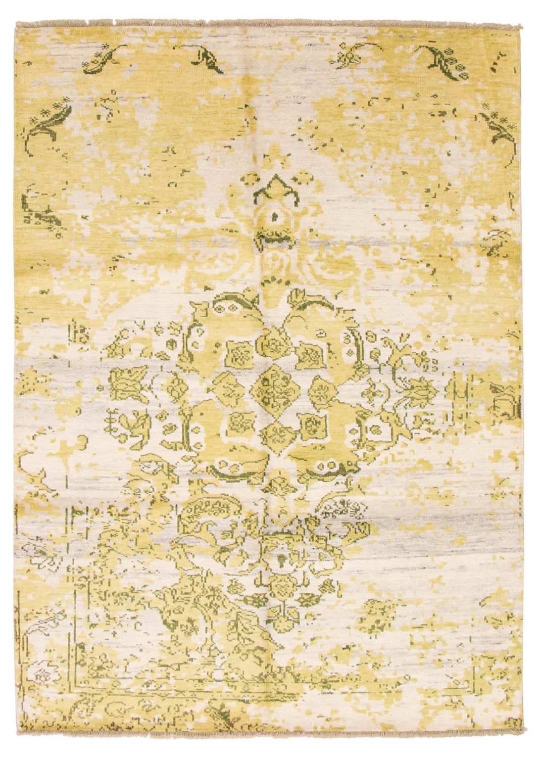 ECARPETGALLERY 7'2" x 9'11"  Transitional Jules Oushak Hand-knotted Area Rug for Living Room, Dining Room and Bedroom in Ivory
