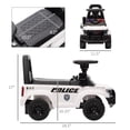 thumbnail image 4 of Aosom Kids Ride On Sliding Car with Hidden Under Seat Storage, Ride On Police Car for Toddler with Megaphone, Anti Dumping Device, Removable Backrest, Foot-to-Floor Design, White, 4 of 10