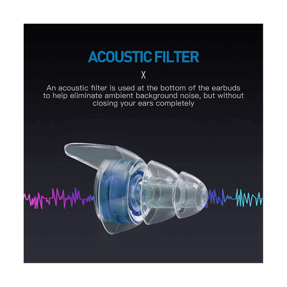 2 Pairs High Fidelity Concert Ear Plugs with Fitler, Hearing Protection for DJs, Nightclub, Concert, Motorcycles