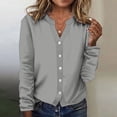 thumbnail image 1 of AherBiu Veste Légère pour Femme à Boutons, Cardigan Tricoté à Col Ras du Cou, Chandail Décontracté Ample, Manteau Léger, 1 of 5