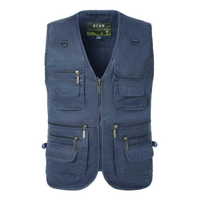 TIMIFIS Men's Fishing Vests Outdoor Mesh Outdoor Vests Leisure Jacket Lightweight Vests With Zip Many PocketsFall
