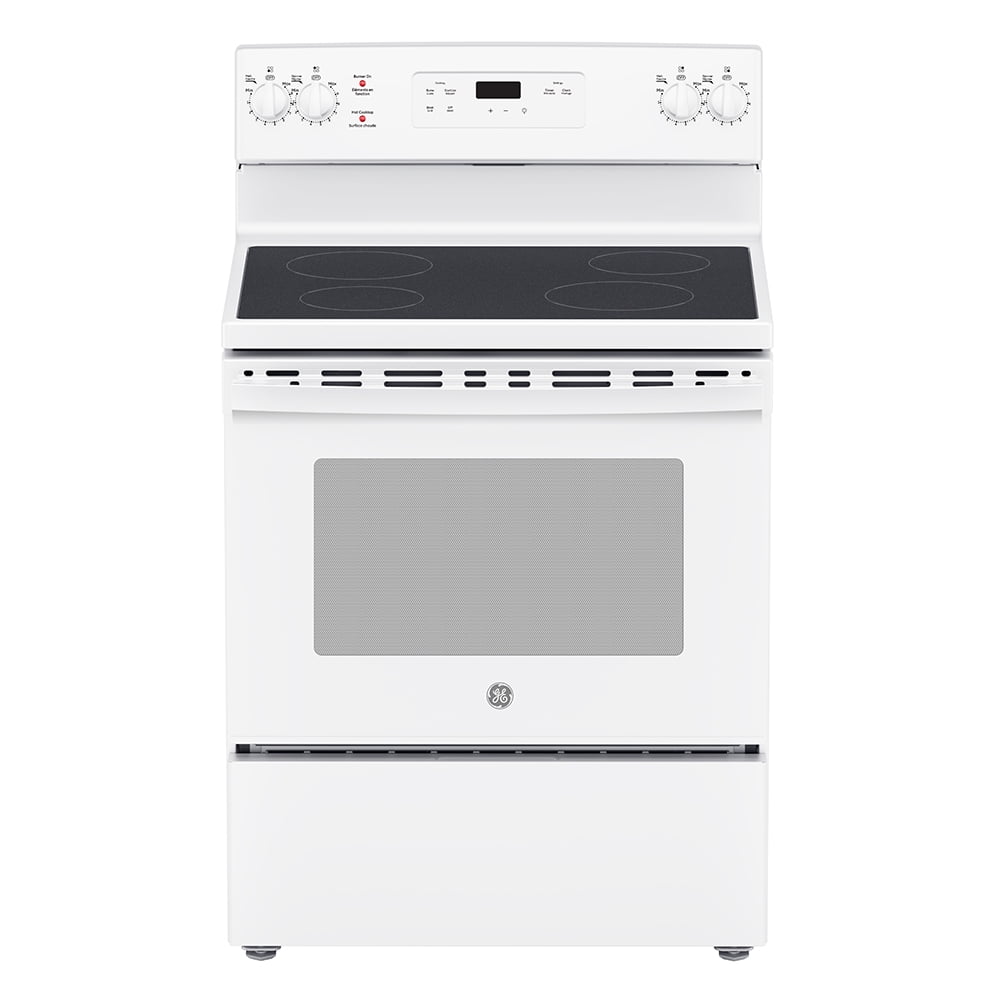 Freestanding Smooth Top Electric Range 30 in White GE - JCBS630DKWW