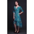 thumbnail image 2 of Bimba Coton Bleu Fleur & Queue d'Épingle Whydah Oiseau Femmes Poche Asymétrique Robe Droite Été Fête Mi-Longue-Petit, 2 of 4