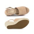 thumbnail image 4 of BLISSFUL STEP Women's Shoes Espadrille Wedge Ankle Strap Open Toe Faux Suede Sandals Nude 7, 4 of 7