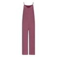 thumbnail image 4 of Plebaso Women's V Neck Sleeveless Jumpsuits Loose Spaghetti Strap Casual Wide Leg Rompers with Pockets, 4 of 6