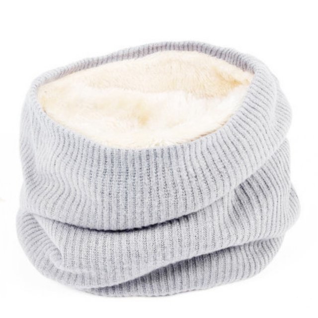 Infinity Scarf Winter Double-Layer Neck Warmer Knit Fleece Lined Circle Loop Scarves Gifts