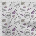 thumbnail image 4 of Soimoi Musical Instruments Print, Silk Fabric, Decor Sewing Fabric by The Yard 42 Inch Wide,Decorative Fabric for Shirts Suits Ties, White, 4 of 5