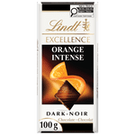 Lindt EXCELLENCE Orange Intense Dark Chocolate Bar, 100 Grams