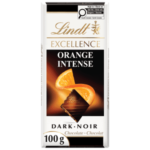Lindt EXCELLENCE Barre de chocolat foncé intense orange, 100 Grams