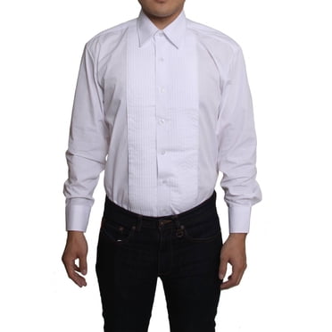 Gravity Threads Mens 1/4 inches Pleat Tuxedo Dress Dress Shirt, 32/33 S