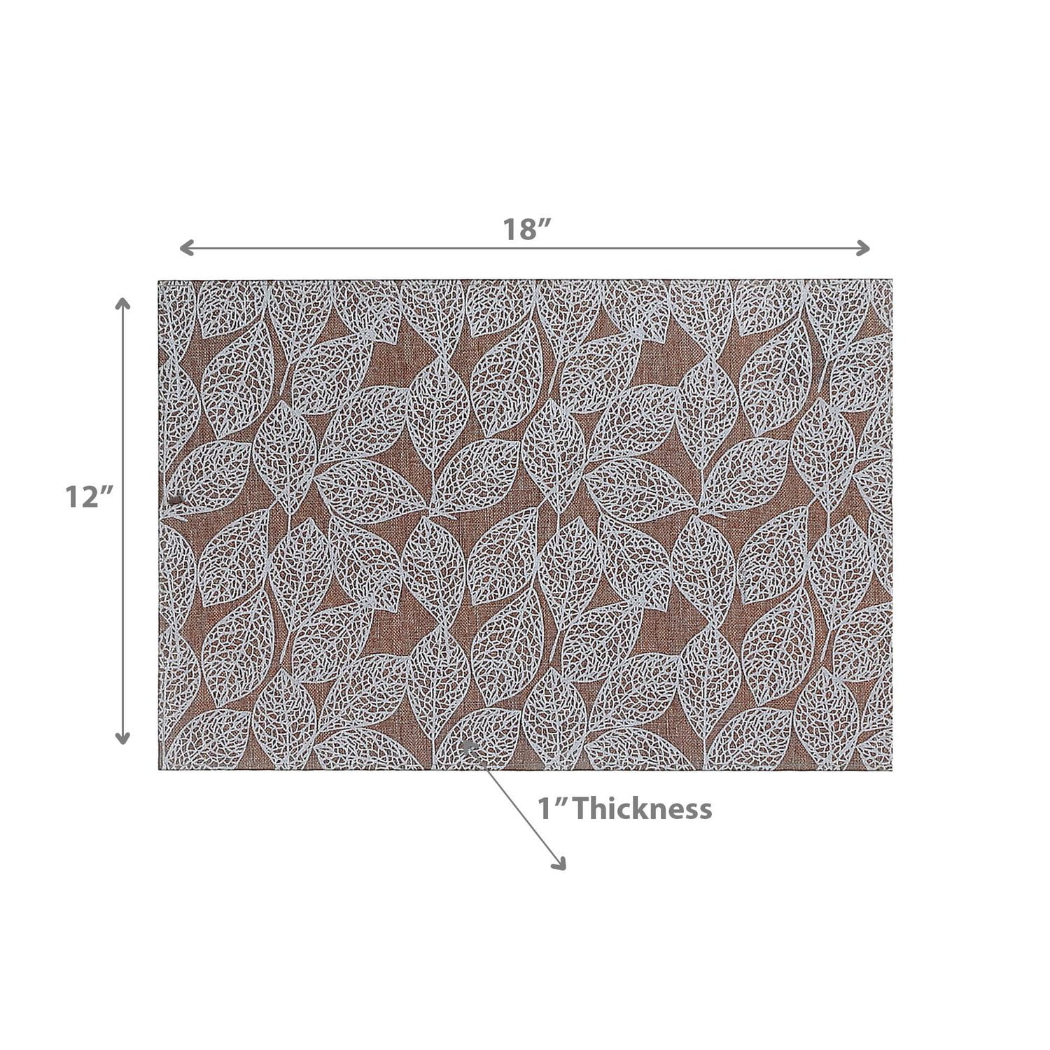Set De Table Imprimé En Poly-Lin Leave Blanc - Lot De 12