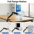 thumbnail image 5 of MOUNTUP Laptop Arm Mount for Desk Holds 3.3-17.6lbs, Single Laptop Computer Desk Mount for 13-17 Inch Notebook Fully Adjustable Laptop Tray Stand with Gas Spring Arm, with Clamp/Grommet Base MU4007, 5 of 5