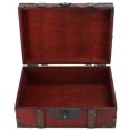 thumbnail image 4 of Large Capacity Vintage European Style Wooden Storage Box, Decorative Jewelry Chest with Lock Gray, 4 of 7