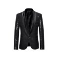 thumbnail image 1 of Gupgi Men Shiny Sequins Blazer One Button Tuxedo Jacket Party Wedding Banquet Prom Coat, 1 of 4
