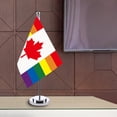 thumbnail image 2 of Drapeau de la Fierté du Canada de Table Arc-en-Ciel LGBTQ Drapeau Mini Fierté Arc-en-Ciel Petit avec Base pour Parades LGBT Extérieures Décorations de Fête, 2 of 6