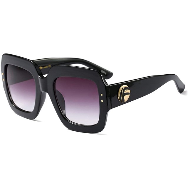 FEISEDY Oversized Square Sunglasses Multi Tinted Glitter Frame Stylish Inspired B2276