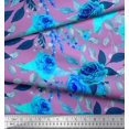 thumbnail image 2 of Soimoi Black polyester Crepe Fabric Floral Art Geometric Fabric Prints By Yard 52 Inch Wide, 2 of 3