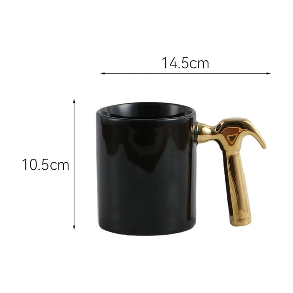 Tauxra Tasse en Céramique Dorée Électroplaquée avec Poignée Marteau 14 oz Tasse à Café pour Maison Bureau Cuisine Cadeau