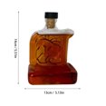 thumbnail image 2 of Glass Bottle With Stopper 150 ml Borosilicate Whiskey Decanter Portable Wolf Design Lead Free Heat Resistant Beverage Container, 2 of 7