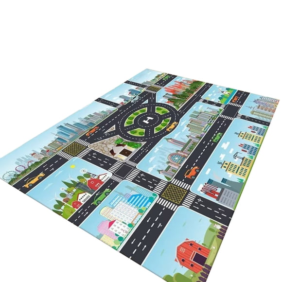 Matoen12 Polyester Fluffy Area Rug for Bedroom, Kid Rugs Skin-Friendly Non-Slip Carpet for Living Room Nursery Kindergarten, Traffic Pattern Home Decor Floor Mats, 32"x63", 1PC, F, Rectangle
