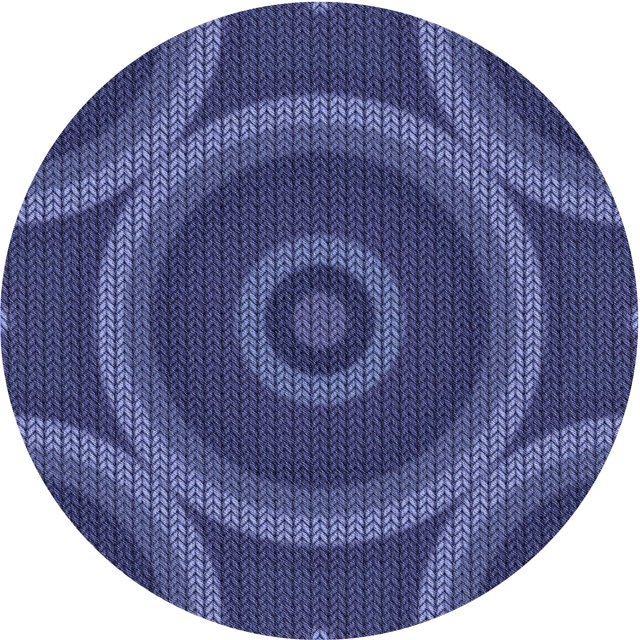 Ahgly Tapis Rond Lavable en Machine Intérieur Transitionnel Bleu, 7 Pieds Rond