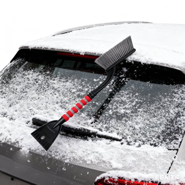 Car Snow Removal Tool, Detachable Ice Scraper, Windshield Wiper Cleaner, Multipurpose Winter Car Care, Durable ABS Plastic, Effortless Roof Snow Removal