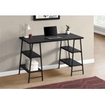 Monarch Specialties Computer Desk, Home Office, Laptop, Storage Shelves, 48"l, Work, Metal, Laminate, Black, Contemporary, Modern