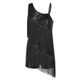 thumbnail image 1 of Ocealan Robe de Danse Latine pour Filles Paillettes Jazz Moderne Fête d'Anniversaire Jupe à Franges Noire 16, 1 of 5