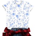 thumbnail image 5 of Pisexur Hauts d'Été pour Femmes, Blouses Habillées Décontractées pour Femmes, Hauts à la Mode pour Femmes, Chandail Décontracté Imprimé à Manches Courtes Col Rond, Grandes Tailles pour Femmes Multicolore, 5TG, 5 of 5