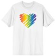 thumbnail image 1 of Pride - Rainbow Heart Sketch White T-Shirt, 1 of 2