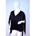 thumbnail image 1 of BCBG Max Azria FRINGE Black INIKO Flutter SLEEVED Poncho TOP Bohemian S $178, 1 of 2