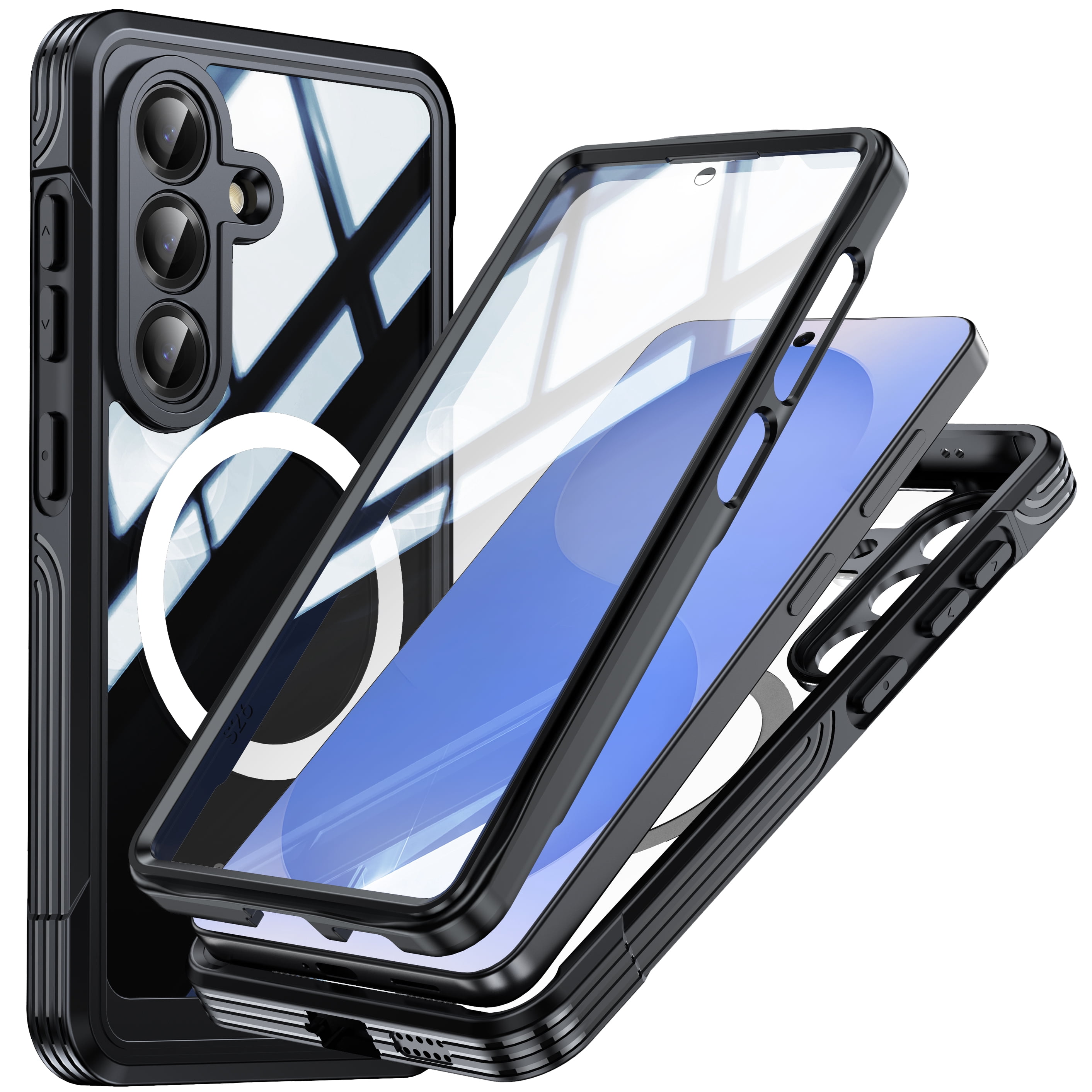 for Samsung Galaxy S26 Shockproof Dustproof Case, Compatible with MagSafe Heavy Duty/Military Grade/Rugged Protection Built in Screen Protector Phone Case for Samsung Galaxy S26, Black