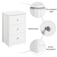 thumbnail image 4 of FullFurnique Modern Wooden End Table with Three Drawers, White, 4 of 8