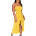 thumbnail image 1 of BLVB Plus Size Summer Cocktail Dresses for Women Off the Shoulder Ruched Long Dress Split Party Club Beach Sundress, 1 of 5