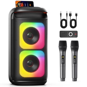 JYX Haut-parleur Bluetooth portable, double 6'' subwoofers, haut-parleurs de fête pour intérieur/extérieur, 3D Son puissant, Basse profonde, T37-T