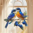 thumbnail image 1 of WHEANG Home Decor Blue Bird Stained Glass Window Hanging Bird On Branch Stained Glass Plate Suitable For Indoor Window Hanging, 1 of 4