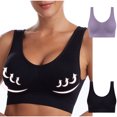 thumbnail image 2 of AherBiu 2pc Plus Size Sports Bras for Women Large Bust High Support Padded Bralettes Seamless Workout Underwear, 2 of 7