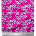 thumbnail image 1 of Soimoi Georgette Viscose Fabric Leaves & Buttercup Floral Printed Fabric 1 Yard 42 Inch Wide, 1 of 3