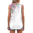 thumbnail image 4 of UPPADA Camisoles d'Été pour Femmes à Imprimé Floral, Col Ras du Cou, Sans Manches, Chemises Décontractées à Ourlet Fluide, Jolis T-Shirts, Chemises Coupe Ample, Hauts Confortables Multicolores, S, 4 of 7