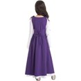 thumbnail image 3 of iefiel Robe Rétro d'Halloween pour Filles Robe de Renaissance Longue Manches Évasées Lacée Robe Maxi Princesse Violette 10, 3 of 7