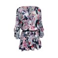 thumbnail image 4 of Fridja Womens V-Neck Frenulum A-Shaped Long Sleeve Print Dress Mini Dress, 4 of 7