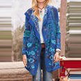 thumbnail image 2 of Femmes Mode Imprimé Floral à Manches Longues Folk-Custom Poche Casual Long Outwear, 2 of 9