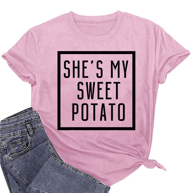 Meichang T-Shirts pour Femmes, Hauts de la Saint-Valentin, Imprimé Cœur d'Amour Doux, T-Shirts Mignons, Col Rond, Manches Courtes, T-Shirts de Vacances, Saint-Valentin