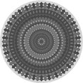 thumbnail image 1 of Ahgly Company Tapis de Zone Rond d'Intérieur Lavable à la Machine, Style Transitionnel, Gris Argenté, 5 Pieds Rond, 1 of 7