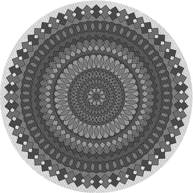 Ahgly Company Tapis de Zone Rond d'Intérieur Lavable à la Machine, Style Transitionnel, Gris Argenté, 7 Pieds Rond