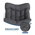 thumbnail image 4 of Oversized Papasan Rocking Chair with Footrest, 350Lbs Capacity Indoor/Outdoor Rocker, Metal Frame & Waterproof Cushion, Adjustable Patio Lounge Chair Rattan Egg Rocker, 4 of 7