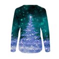 thumbnail image 4 of jsaierl T-Shirts de Noël pour Femmes Mode Paillettes Sapin de Noël Hauts à Imprimé 3D Chandails Tunique à Manches Longues Chandail pour Femmes, 4 of 5