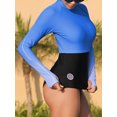 thumbnail image 4 of Charmo Hauts de Bain pour Femmes à Col Rond, Grandioses, UPF 50+, Maillot Dermoprotecteur, Chandails de Bain à Manches Longues avec Trou pour le Pouce, 4 of 6