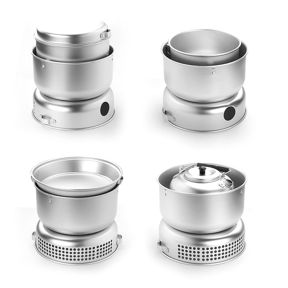 kitchenware,10pcs Stove Kit Silver Pot Pan Stove Huiop Pan Stove Set Outdoor Set Stove Set Outdoor Alloy Cookware 10pcs Set Cookware Set Mewmewcat Cookware Set Alloy